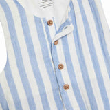 MS Blue Striped Romper 6-9 Months Blue