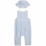 MS Blue Striped Romper 3-6 Months Blue