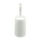 Addis Faux Hessian Plastic Round Bathroom Toilet Brush Set White