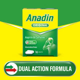 Anadin Original Aspirin Caffeine Pain Relief Tablets