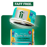 John West No Drain Tuna Chunks with a Little Sunflower Oil MSC 3x100g