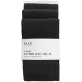 MS School Tight 3 Pack 13-14 Years Black