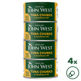 John West Tuna Chunks in Sunflower Oil 4x125g 102g drainedl