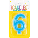Raised Border Numeral 6 Candle