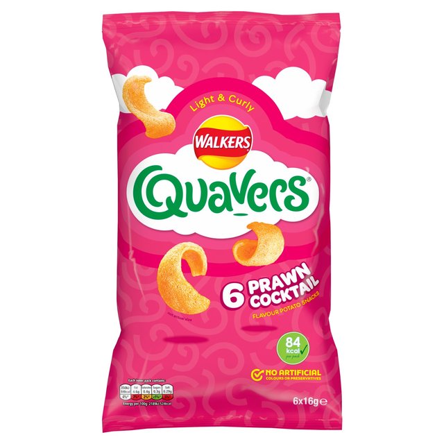 Walkers Quavers Prawn Cocktail Multipack Snacks 6 per pack GOODS M&S