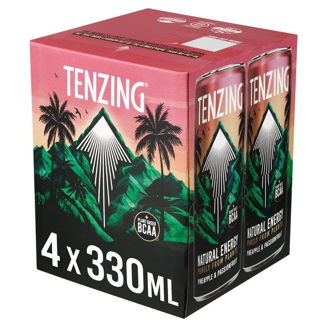 TENZING Natural Energy Pineapple & Passionfruit BCAA Pack 4 x 330ml GOODS M&S
