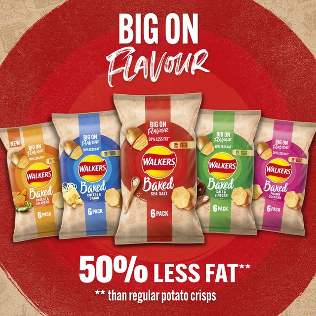 Walkers Baked Sea Salt Multipack Snacks 6 per pack GOODS M&S