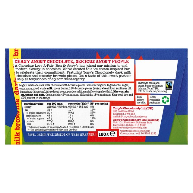 Tony's Chocolonely Dark Milk Chocolate Fudge Brownie 180g GOODS M&S