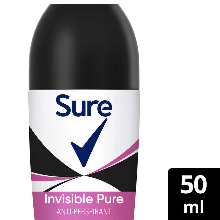 Sure Anti-Perspirant Roll On Invisible Pure 50 ml GOODS ASDA