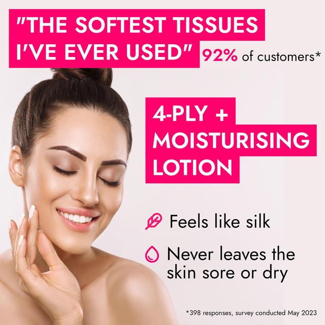 tishoo Hyaluronic Acid-infused 4-Ply Ultra Soft Tissues Belgravia Designs 4 per pack GOODS M&S