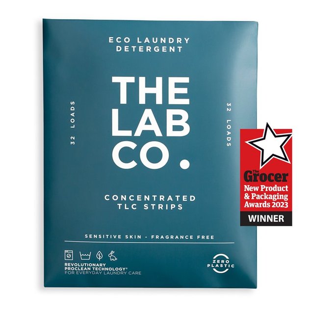 The Lab Co. Laundry Detergent Sheets Non Bio Fragrance Free 32 Loads 32 per pack GOODS M&S