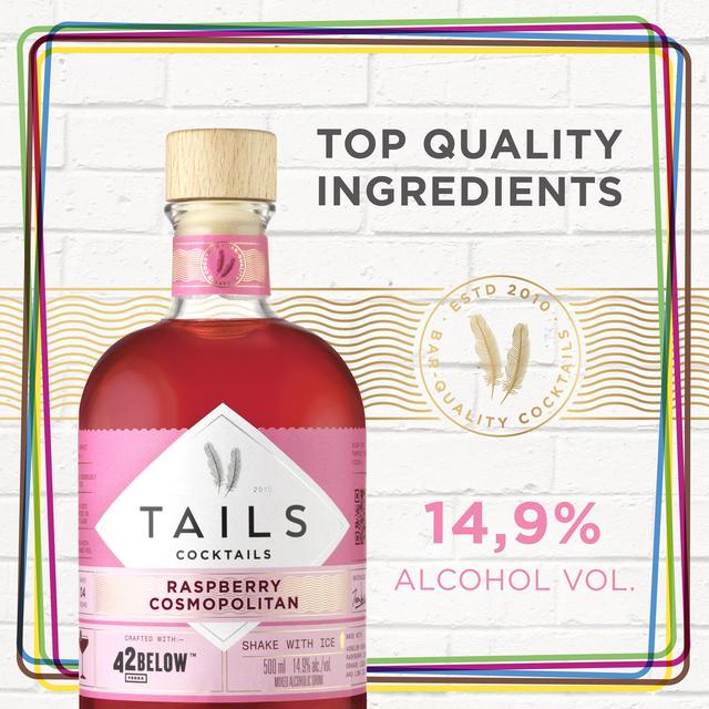 Tails Cocktails Raspberry Cosmopolitan Premixed Vodka Cocktail 500ml GOODS M&S