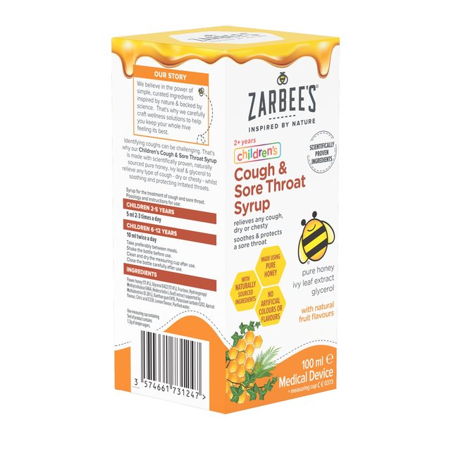 Zarbee's Children's Cough & Sore Throat Syrup 100ml GOODS M&S