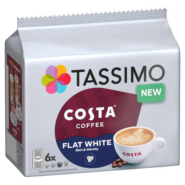 Tassimo Costa Flat White Coffee Pods 6 per pack GOODS M&S