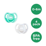 Tommee Tippee Ultra-Light Silicone Soother 0-6m 4 Pack Dummies Blue 4 per pack GOODS M&S