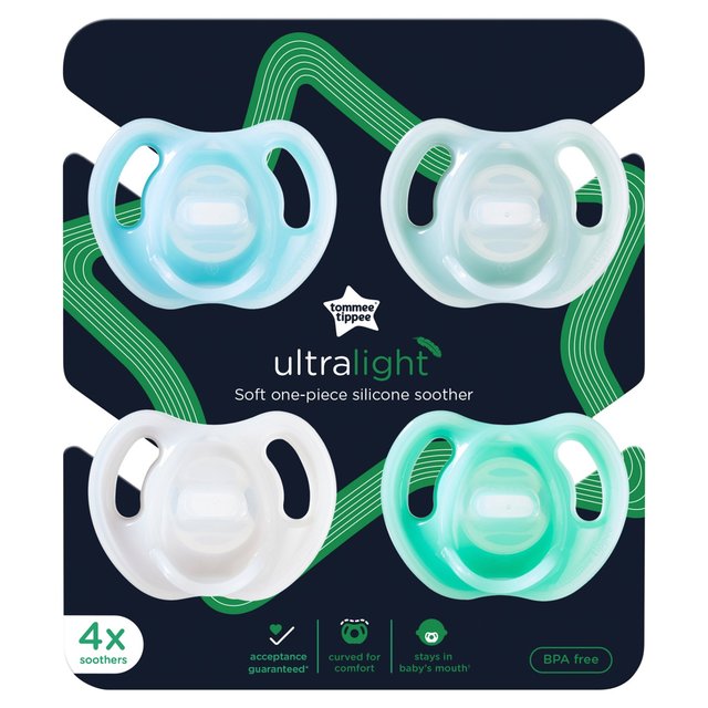 Tommee Tippee Ultra-Light Silicone Soother 0-6m 4 Pack Dummies Blue 4 per pack GOODS M&S
