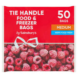 Sainsburys Medium Tie Handle Food Freezer Bags x50