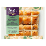 Sainsburys Apple Cinnamon Hot Cross Buns Taste the Difference x4 280g