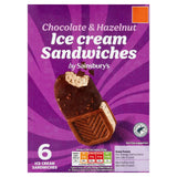 Sainsbury's Schokoladen-Haselnuss-Eiscreme-Sandwiches 309 g