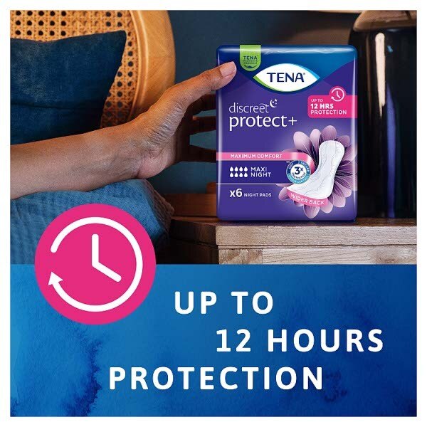 TENA Discreet Protect+ Maxi Night Incontinence Pads 6 pack GOODS Superdrug