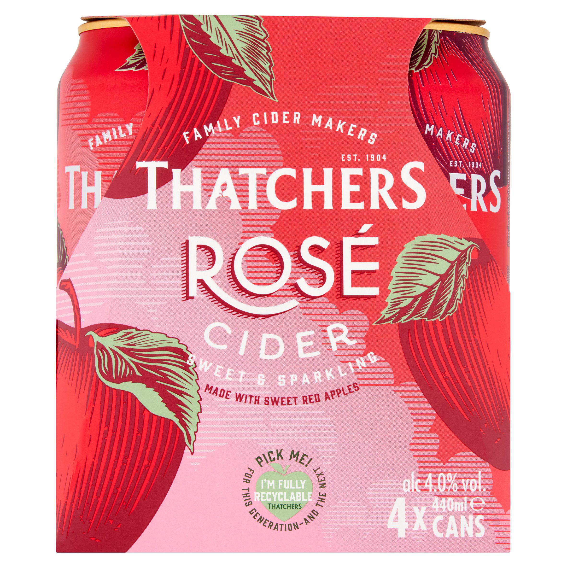 Thatchers Rosé Sweet Sparkling Somerset Cider 4x440ml Cider Sainsburys