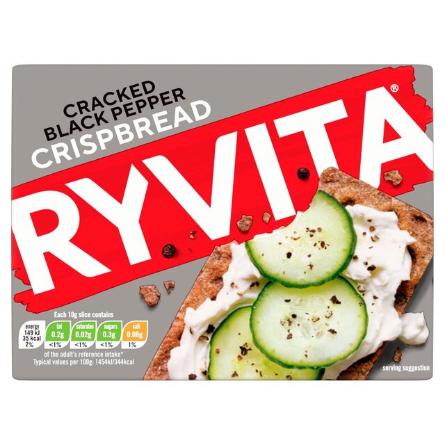 Ryvita Crispbread Cracked Black Pepper Crackers 200g - McGrocer