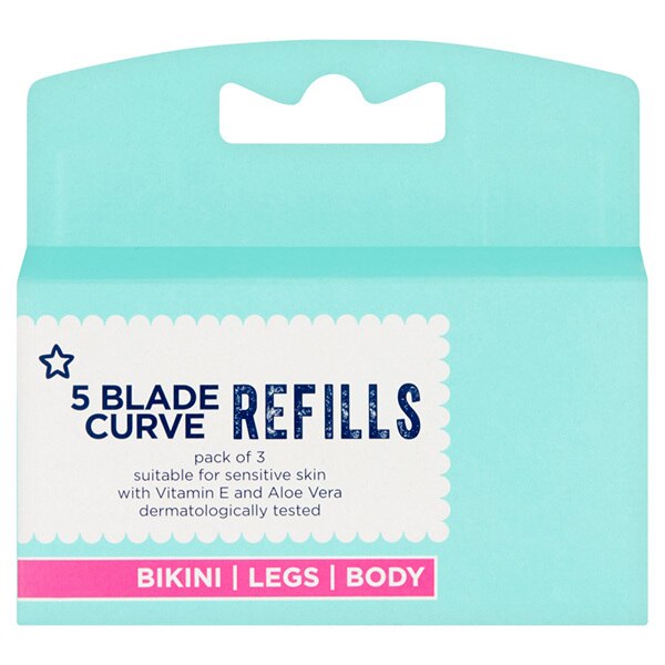 Superdrug Curve 5 Razor Blade Refill Pack x3 GOODS Superdrug