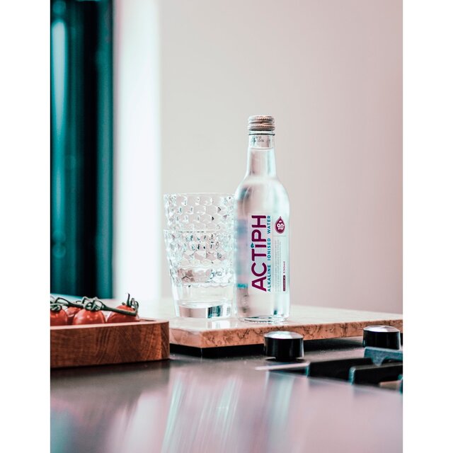 ACTIPH Alkaline Ionised Water Glass Bottle 330ml - McGrocer
