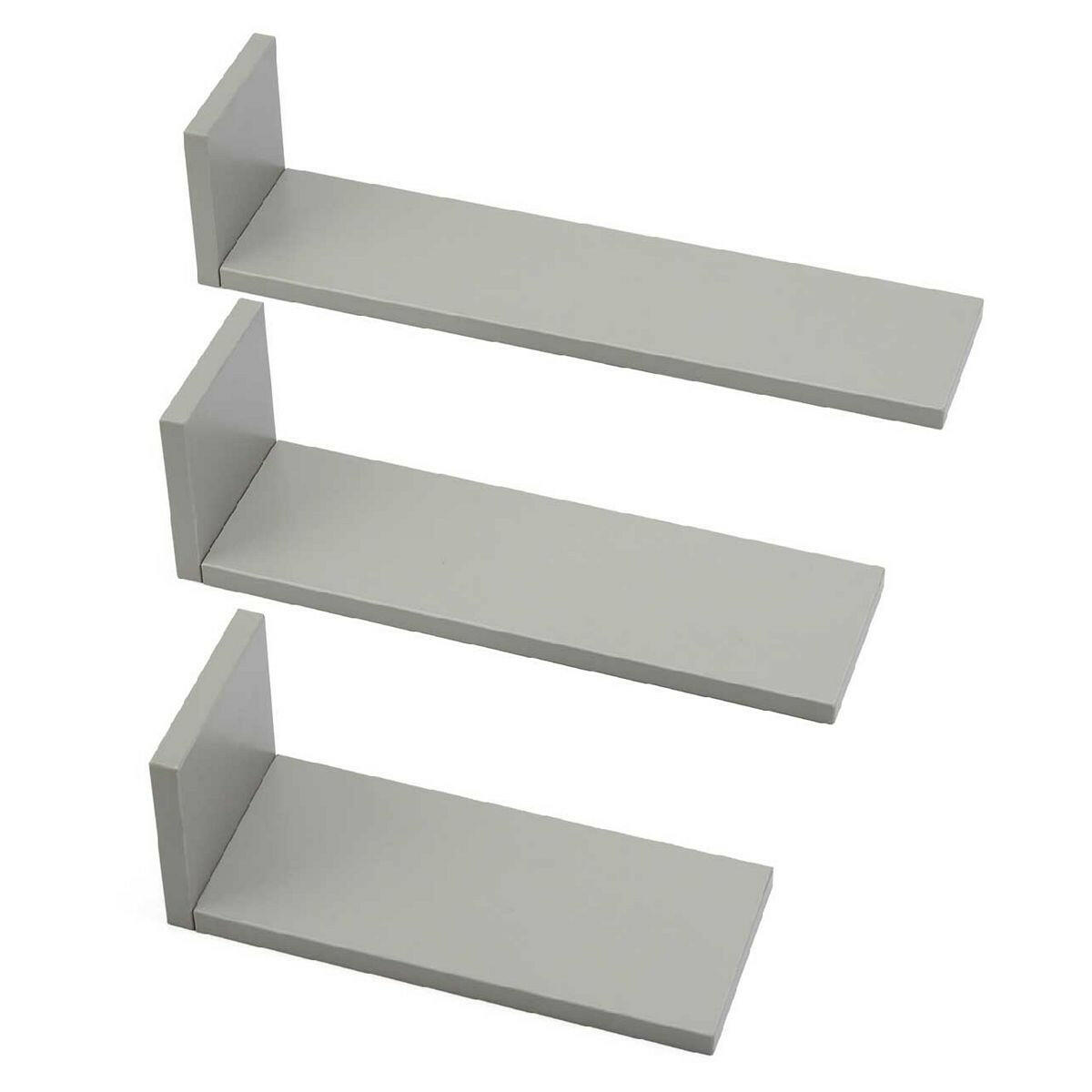 Tutti Bambini Rio Set of Three L-Shaped Wall Shelves - Dove Grey GOODS Boots