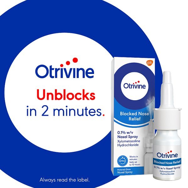 Otrivine Blocked Nose Relief Nasal Spray 0.1% 10ml - McGrocer