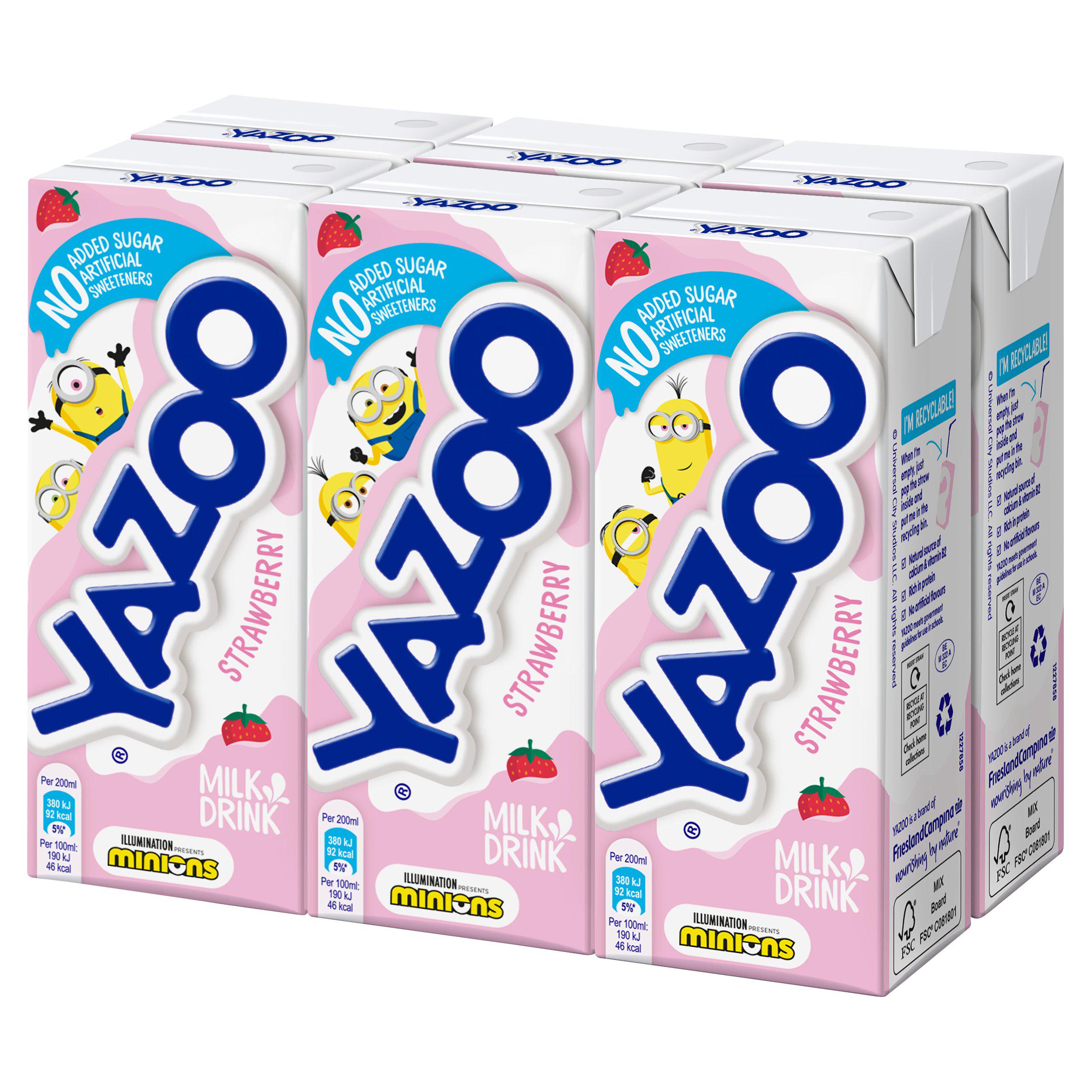 Yazoo Strawberry Milk Drink 6x200ml All juice & smoothies Sainsburys