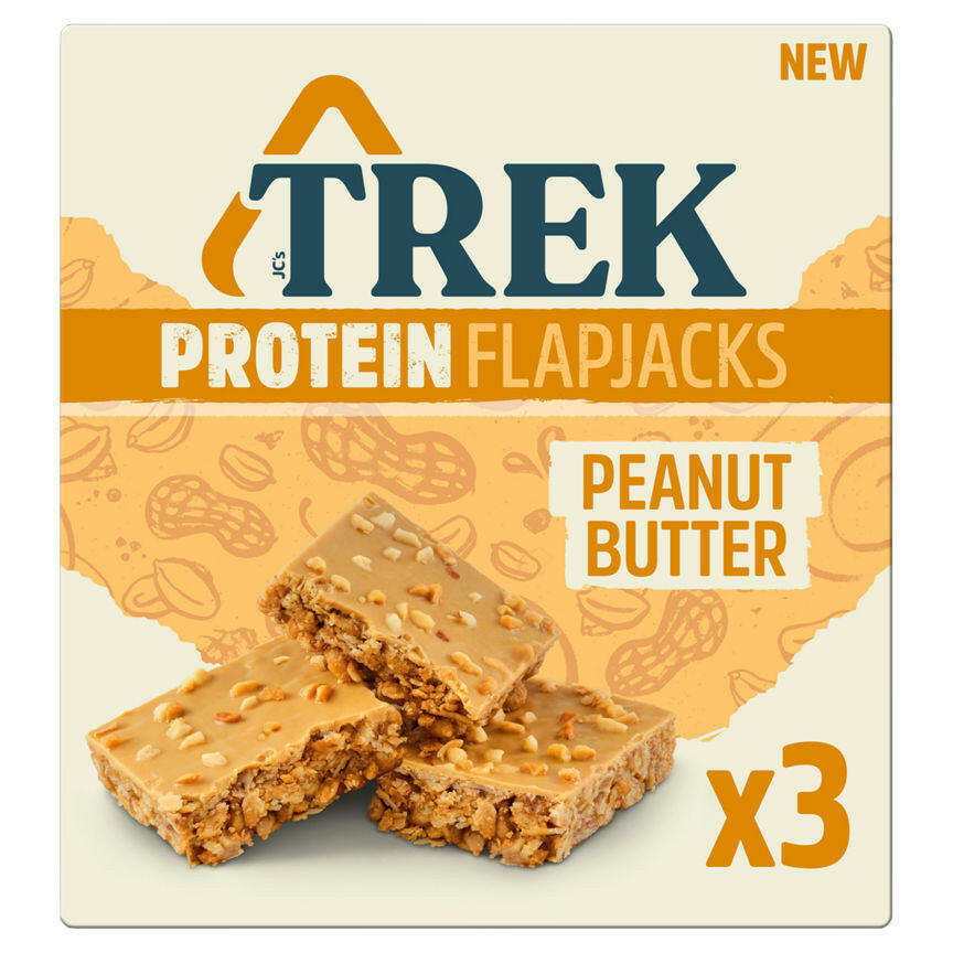 Trek Protein Flapjacks Peanut Butter 3x Sports Nutrition ASDA