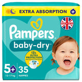 Pampers Baby-Dry Nappies Size 5+ (12-17kg) Essential Pack 35 per pack - McGrocer