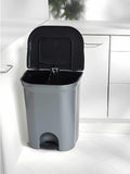 Keeeper Silver and Black Torge Dual Compartment Pedal Dustbin