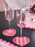 Set of 2 Pink Heart Wine Glasses