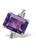The Diamond Store 9K Weißgold 6,40ct Amethyst- und Diamantring