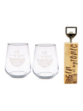 Selbrae House Clear Brown Gin Is My Tonic Glass & Bottle Opener Gift Set