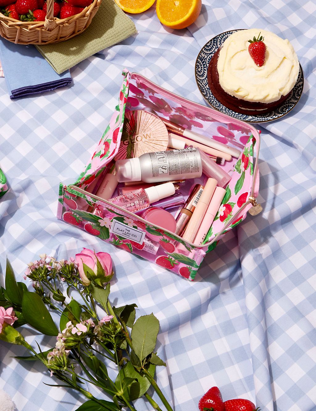 The Flat Lay Co. Jelly Open Flat Box Bag in Summer Strawberries GOODS M&S