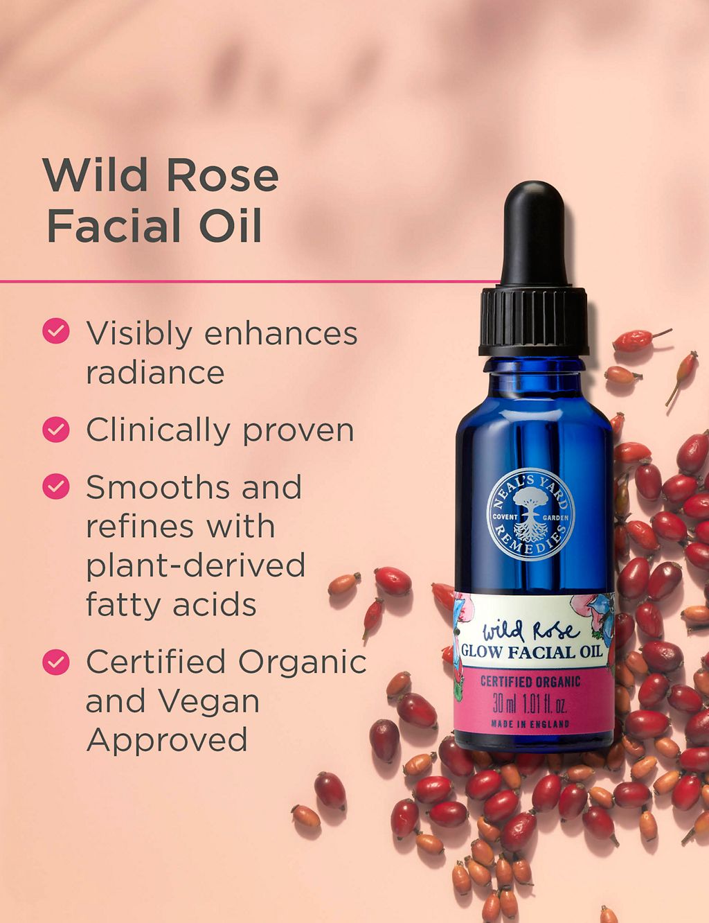 Wild Rose Glow Facial Oil 30ml GOODS M&S
