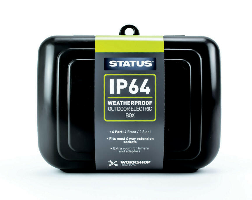 Status IP64 Outdoor Weatherproof Electric Box Black GOODS ASDA