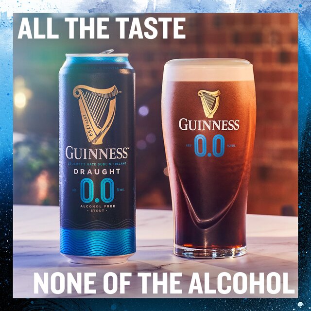 Guinness Draught 0.0% Alcohol Free Stout 4 x 440ml - McGrocer