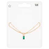 Superdrug Studio London Green Stone Double Layer Necklace GOODS Superdrug