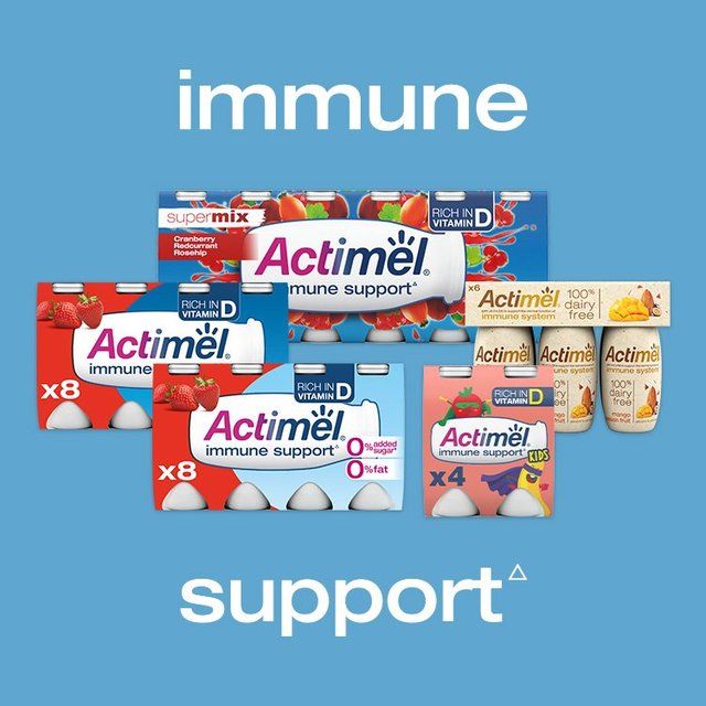 Actimel Raspberry 0% Added Sugar Fat Free Yoghurt Drink 8 x 100g - McGrocer