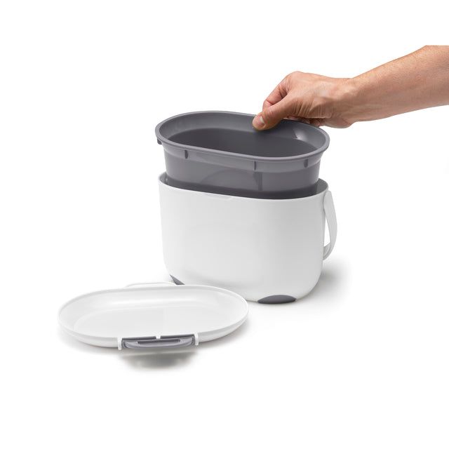 Addis White/Grey Kitchen Food Compost Caddy - McGrocer