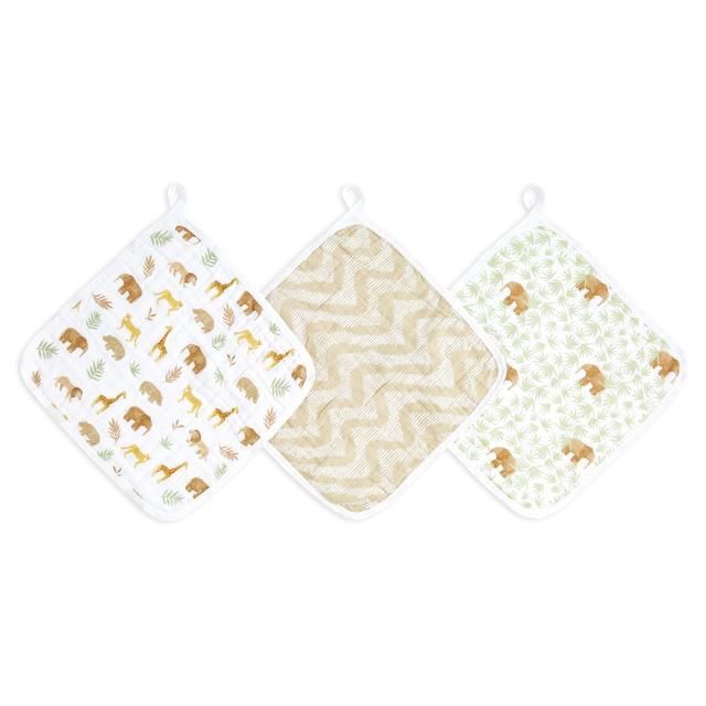 Aden+Anais essentials 3 pack cotton muslin washcloth set tanzania 3 per pack - McGrocer