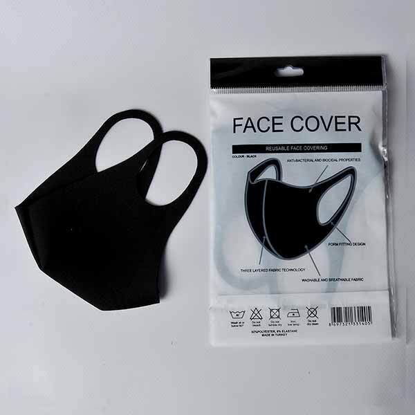 Adult Fabric Face Covering Black - McGrocer