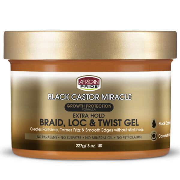 African Pride Black Castor Miracle Braid Loc And Twist Gel - McGrocer
