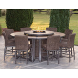 Agio Brentwood 11 Piece High Dining Fire Wicker Chat Set - McGrocer