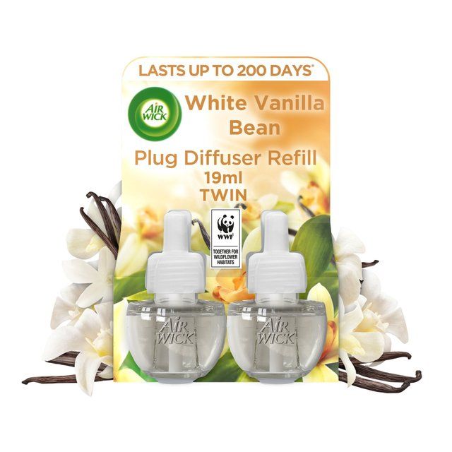 Airwick White Vanilla Bean Plug In Twin Refill 2 x 19ml - McGrocer