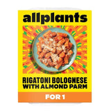 allplants Rigatoni Bolognese with Almond Parm for 1 378g - McGrocer